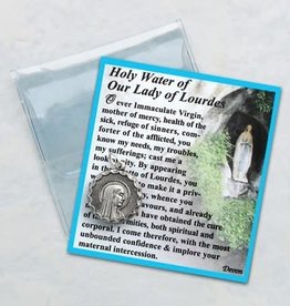 Our Lady of Lourdes Medal w/Holy Water & Prayer Card