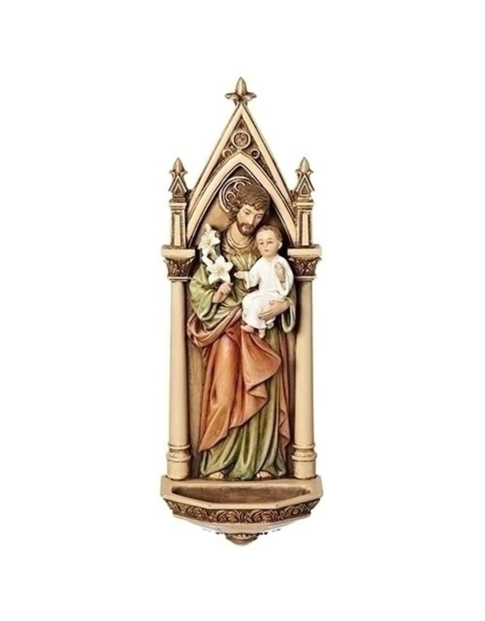 Roman Holy Water Font - St. Joseph 7.75"