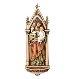 Roman Holy Water Font - St. Joseph 7.75"