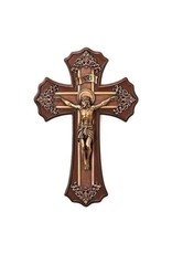 Roman Crucifix 10.25" Victorian Oak/Gold