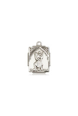 MEDAL CHRISTOPHER SQUARE STERLING SILVER