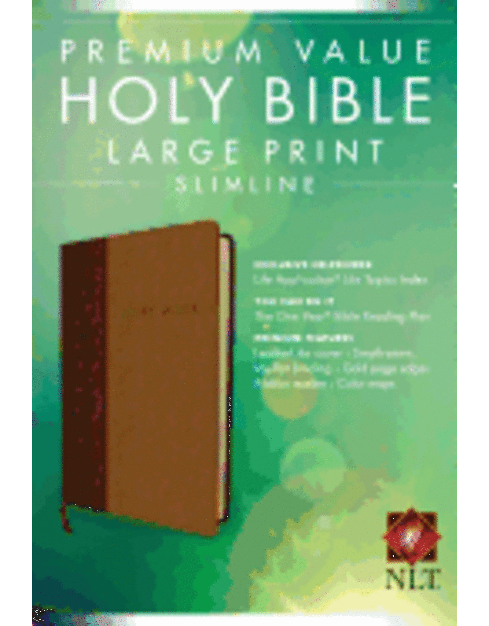 NLT Large Print Premium Value Slimline Tan/Brown Bible