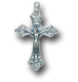 Hirten Crucifix Medal 1" Oxidized Silver