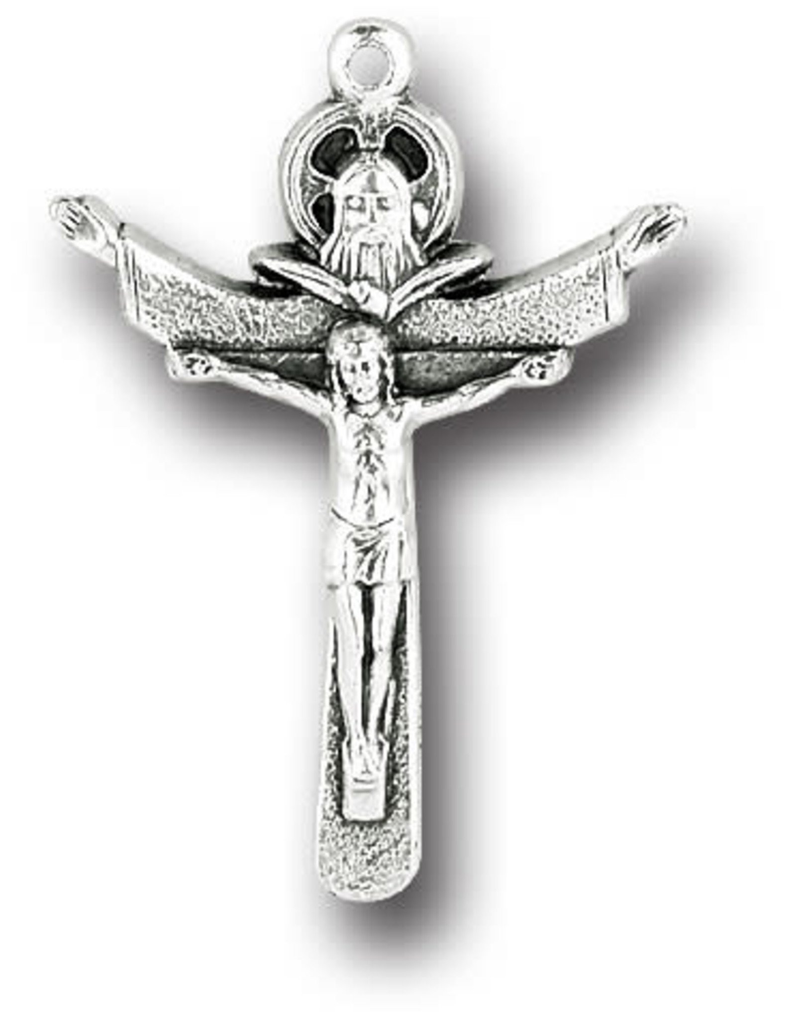 Hirten Medal Crucifix 1.25" Trinity Silver