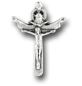 Medal Crucifix 1.25" Trinity Silver