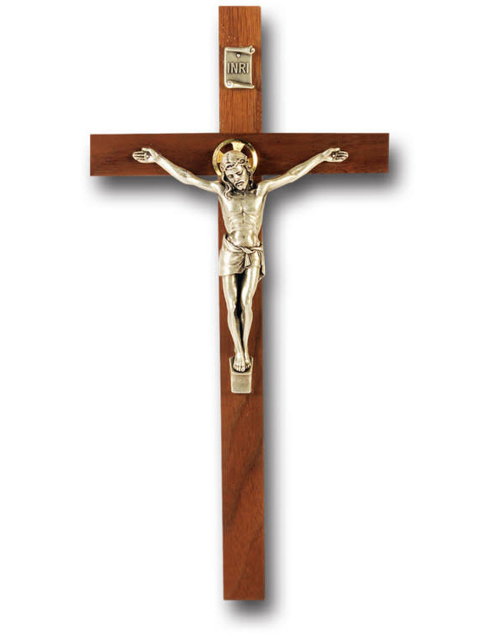 Hirten Crucifix 9" Walnut/Silver