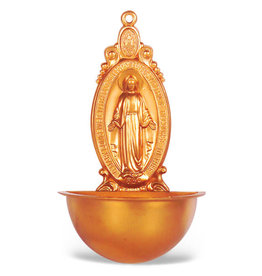 Hirten DISC? Holy Water Font - Bronze-Colored Plastic Miraculous Medal