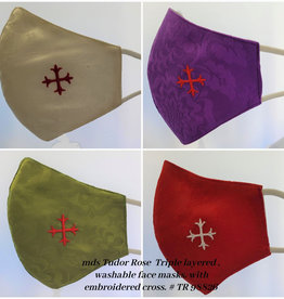 Face Mask Tudor Rose-White, Purple, Green or Red