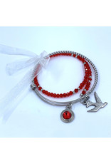 Devon Confirmation Bracelet - Stainless Steel Dove and Gemstone