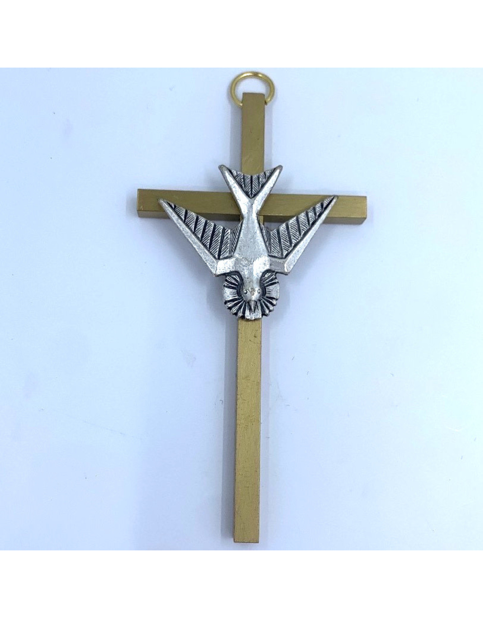 Confirmation Cross - 4" Dove Brass/Pewter