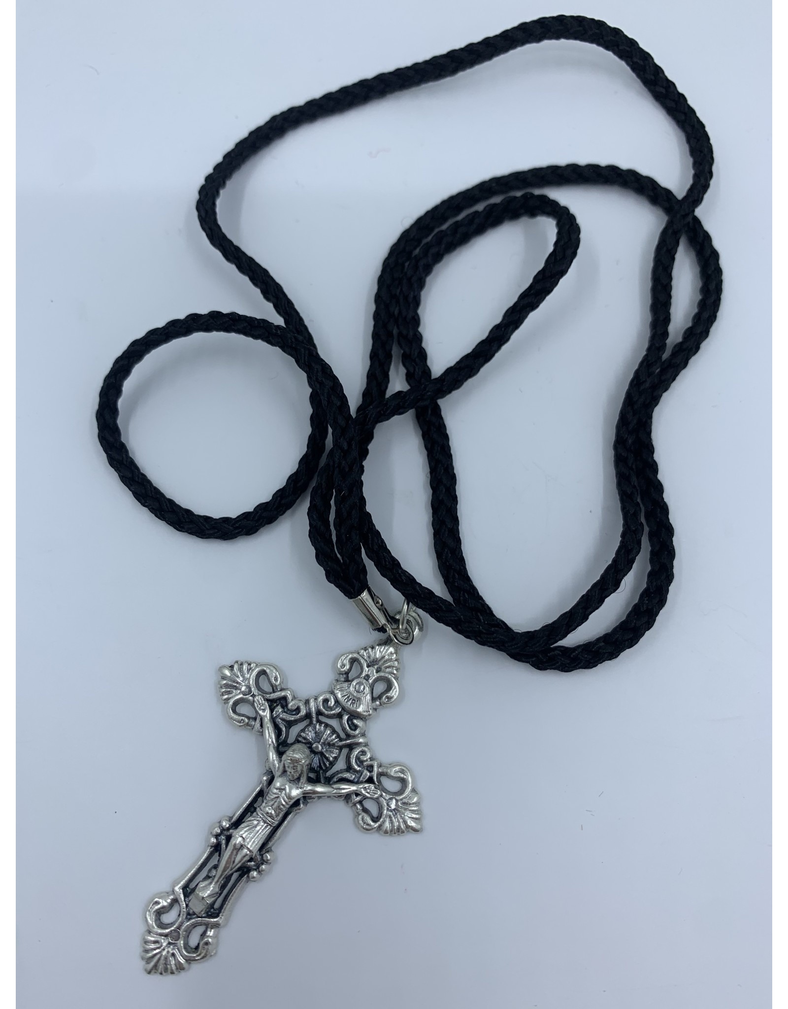 Devon Pendant Crucifix - 2.25" Black Cord