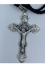 Devon Pendant Crucifix - 2.25" Black Cord