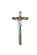 Devon Crucifix - 4.75" Wood & Silver