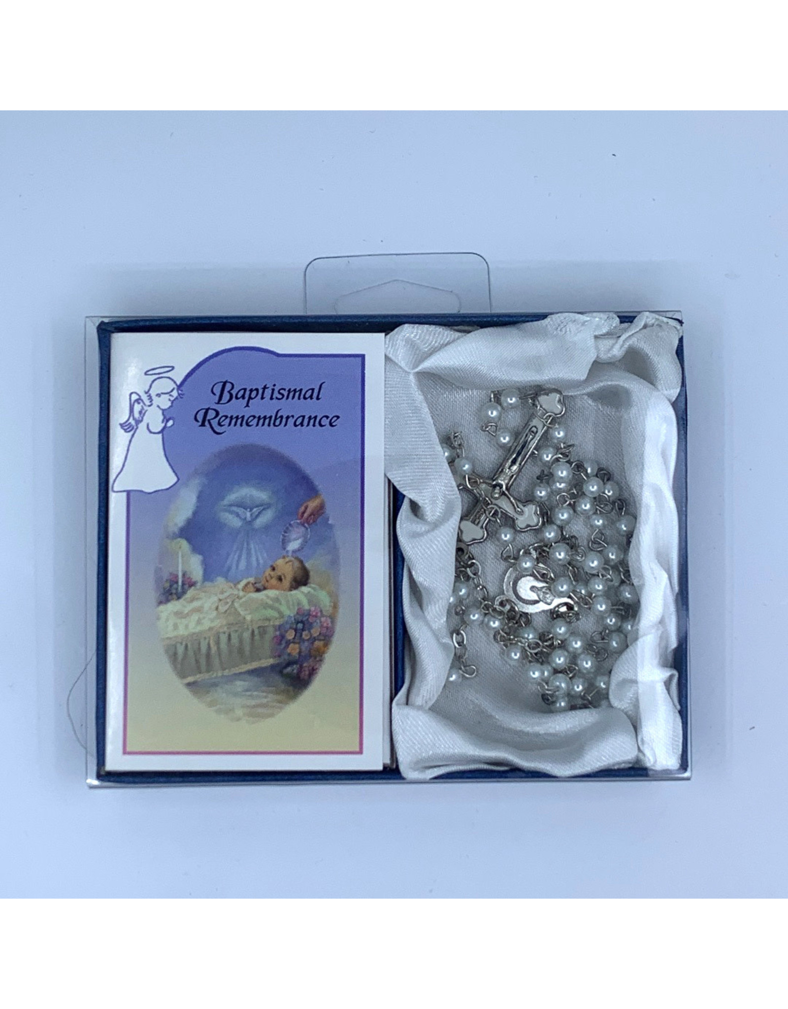 Baptism Rosary - White Pearl with Card - Reilly's Church Supply & Gift  Boutique
