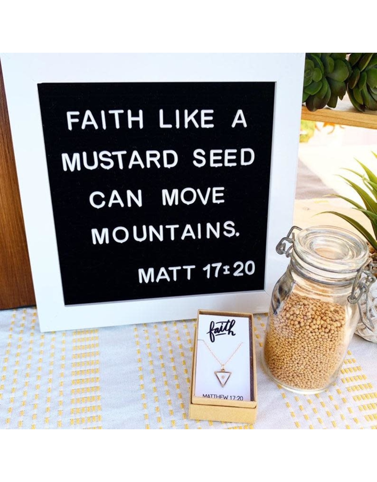 Seeds & Mountains Bible Verse Necklace - Faith (Mustard Seed)