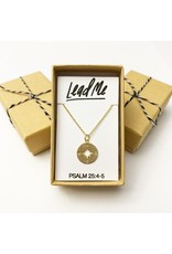 Seeds & Mountains Bible Verse Necklace - Lead Me, Compass (Psalm 25:4-5)