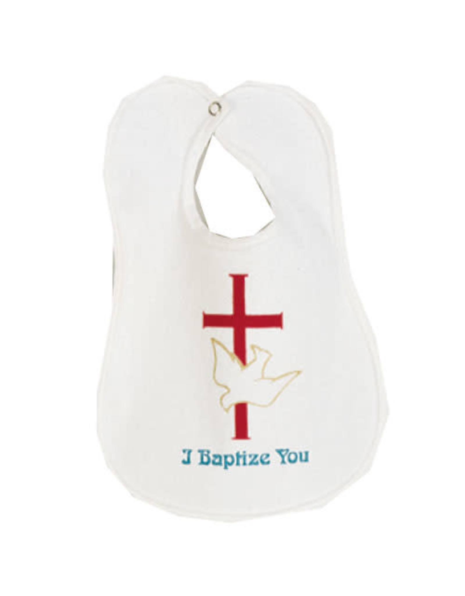 Harbro Baptism Bib Cotton Snap Vinyl Back