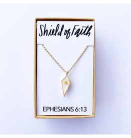 Seeds & Mountains Bible Verse Necklace - Shield of Faith (Ephesians 6:13)
