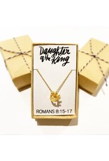 Seeds & Mountains Bible Verse Necklace - Daughter of the King, Crown (Romans 8:15-17)