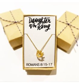 Seeds & Mountains Bible Verse Necklace - Daughter of the King, Crown (Romans 8:15-17)