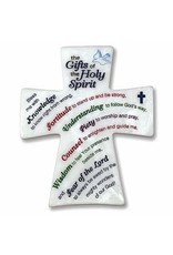 Abbey & CA Gift Confirmation Cross - 7 Gifts of the Holy Spirit (with Easel)