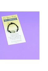 First Communion Bracelet - Black with Silver Cross