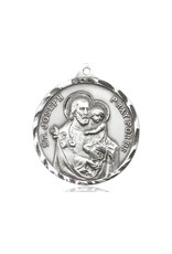 Bliss St. Joseph Medal - Round, Sterling Silver