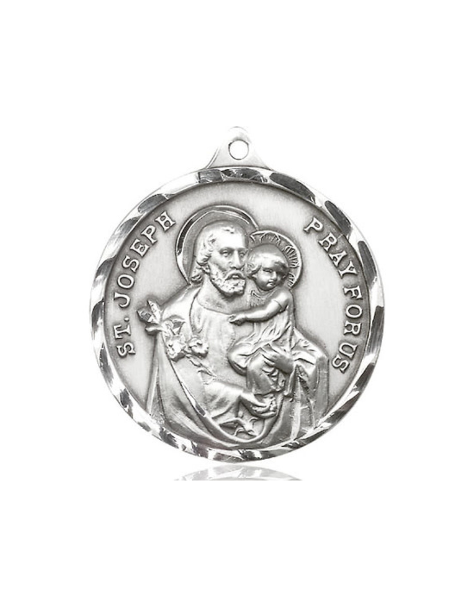 Bliss St. Joseph Medal - Round, Sterling Silver