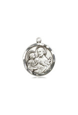 Bliss St. Joseph Medal - Round with no Writing, Sterling Silver