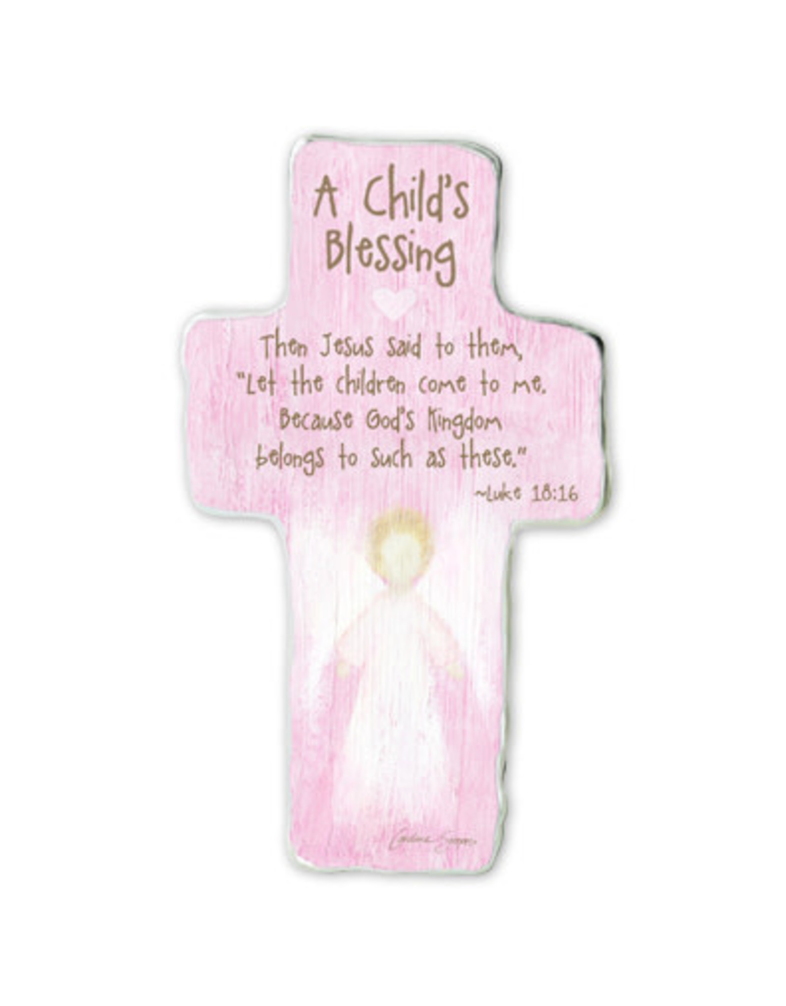 Abbey & CA Gift Baptism Cross - A Child's Blessing (Pink)