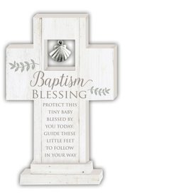 Abbey & CA Gift Baptism Cross with Seashell Charm