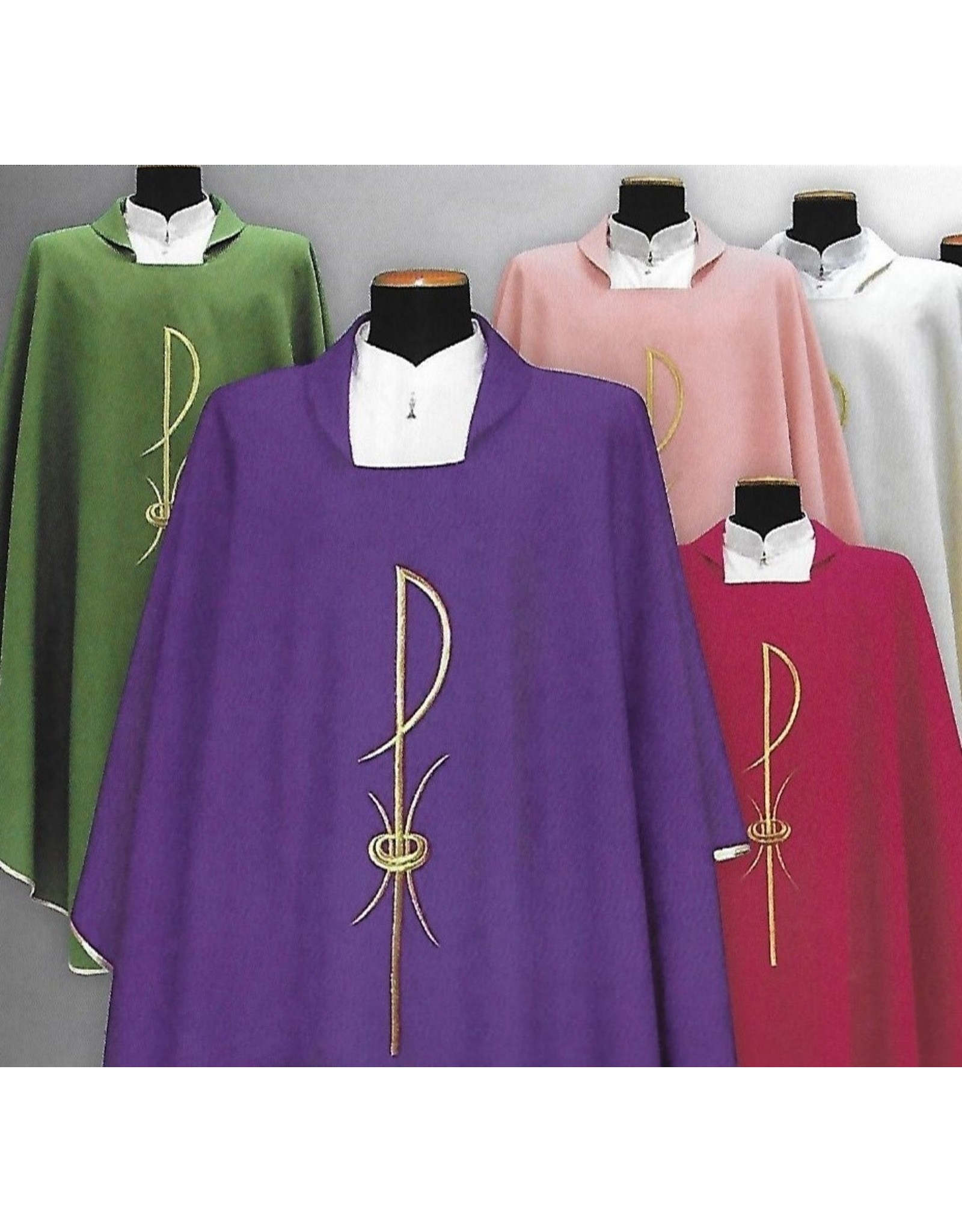 Solivari Chasuble 1205 Primavera Fabric, Chi-Rho