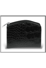 Hirten Rosary Case - Black Crocodile Skin Pattern