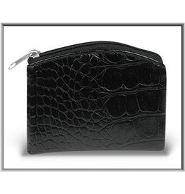 Hirten Rosary Case - Black Crocodile Skin Pattern