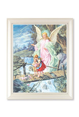 Hirten Guardian Angel Picture in White Pearl Frame