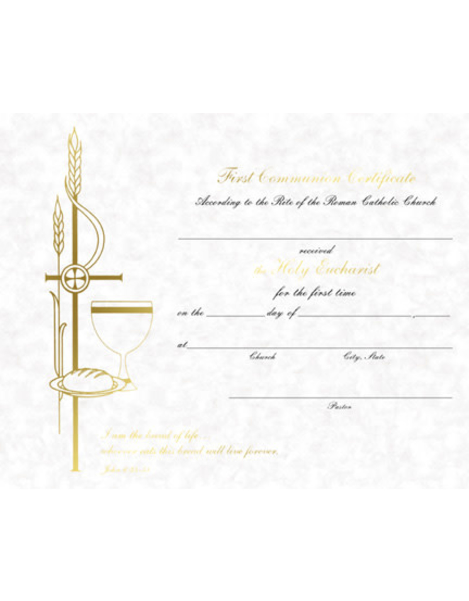 Barton Cotton Certificates - First Communion (50)