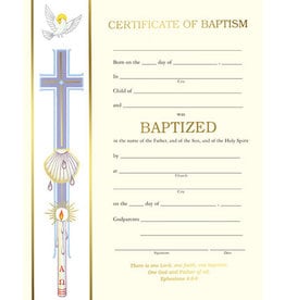 Barton Cotton Baptism Certificate Non-Denominational (Each)