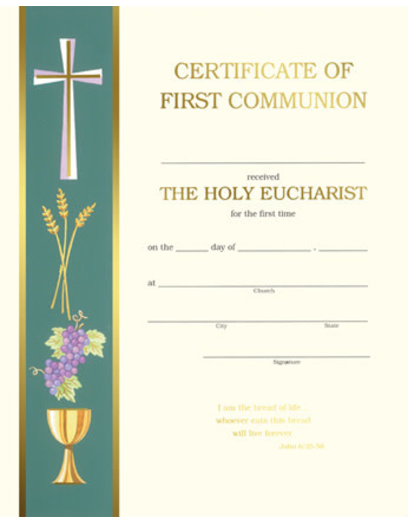Barton Cotton Certificates - First Communion (50)