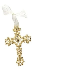 Abbey & CA Gift Cross - 50th Anniversary, Gold Filigree (5")