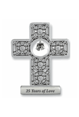 Abbey & CA Gift Cross - Silver, 25th Anniversary