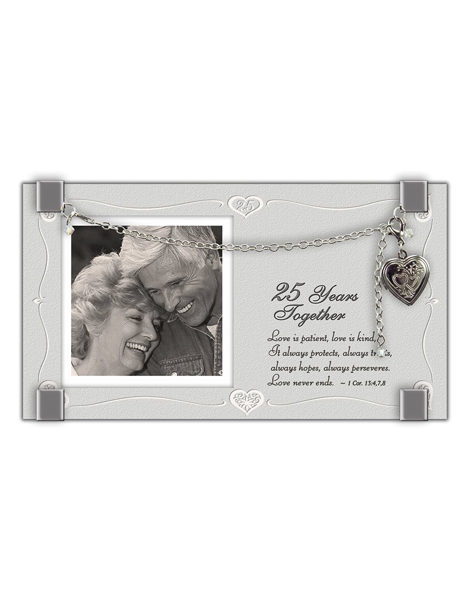 Abbey & CA Gift Frame - 25 Year Anniversary, with Locket & Bracelet (3x6)