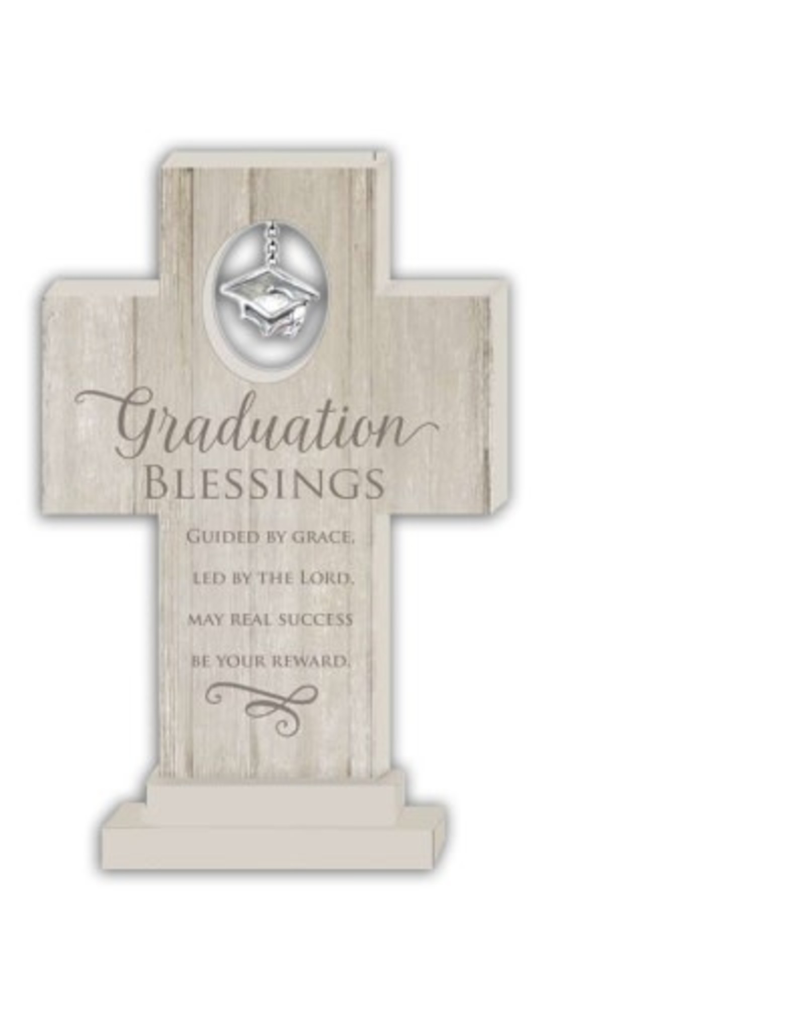 Abbey & CA Gift Cross - Graduation Blessings, with Charm (6")