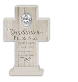 Cross - Graduation Blessings, with Charm (6")