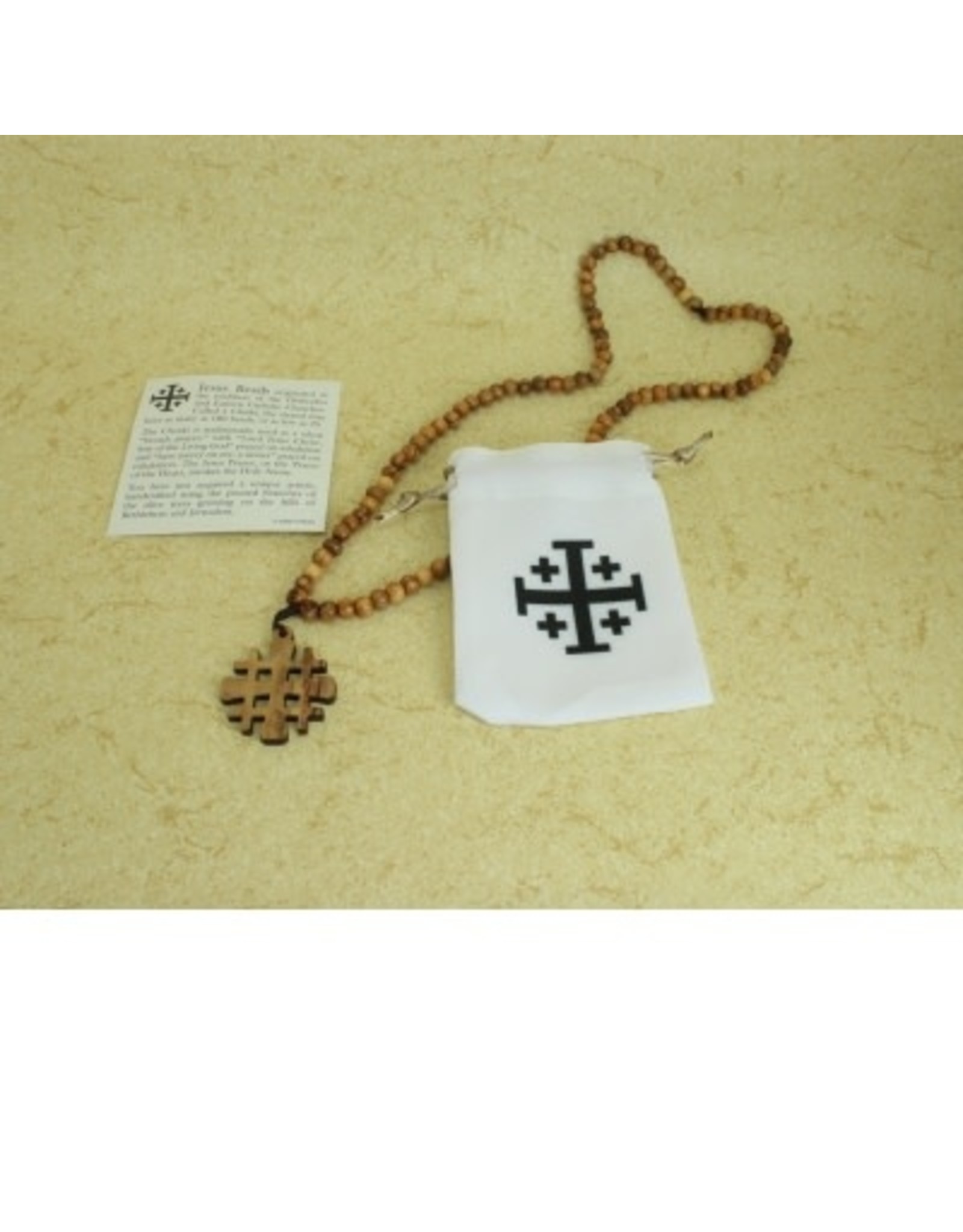 Abbey & CA Gift Jesus Wooden Bead Strand with Pouch
