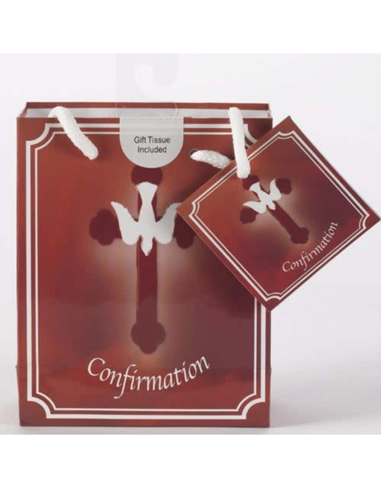 Lumen Mundi Confirmation Gift Bag - Red with Cross & Dove (Small)