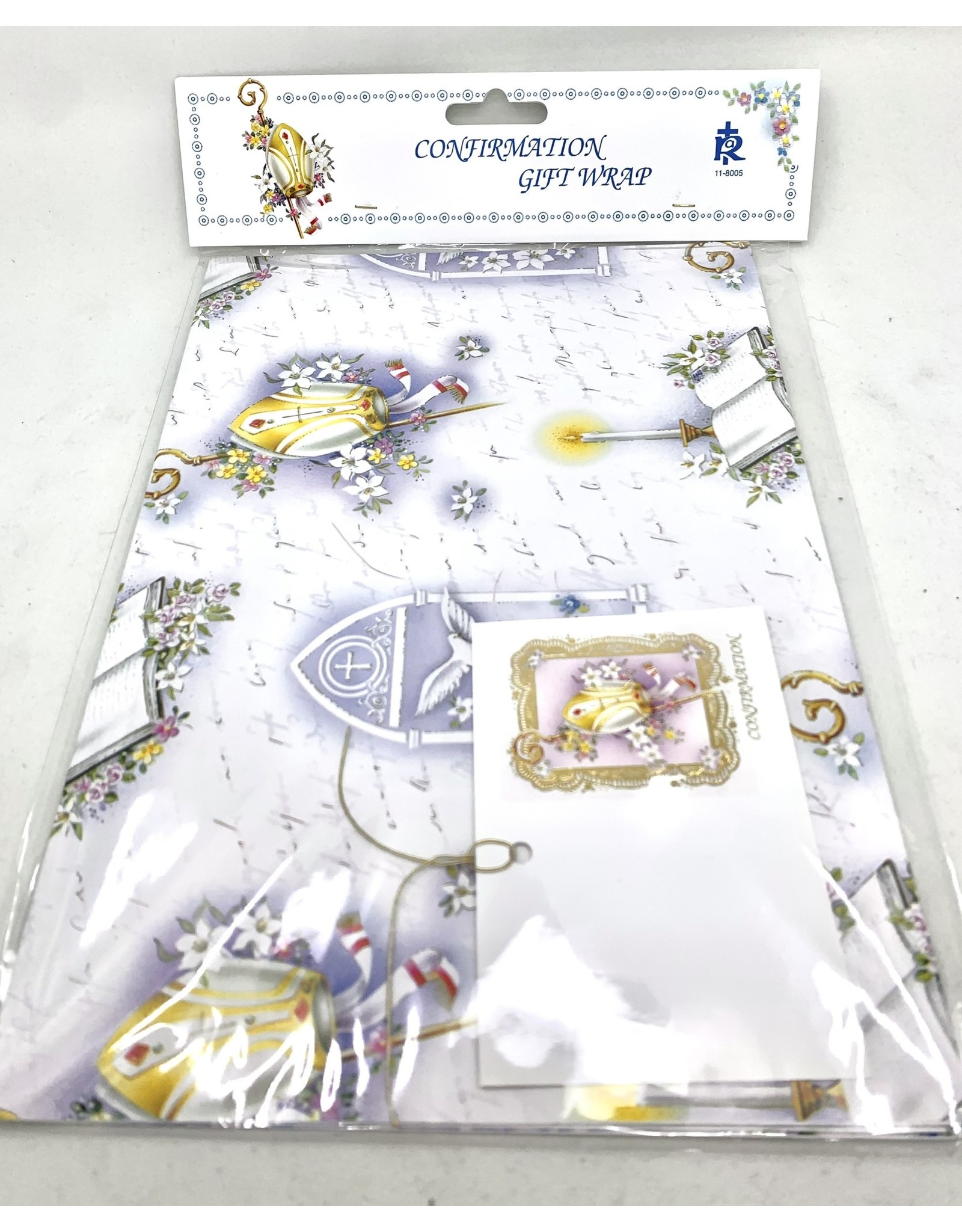 Religious Art Confirmation Gift Wrap with Gift Tag