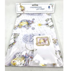Religious Art Confirmation Gift Wrap with Gift Tag