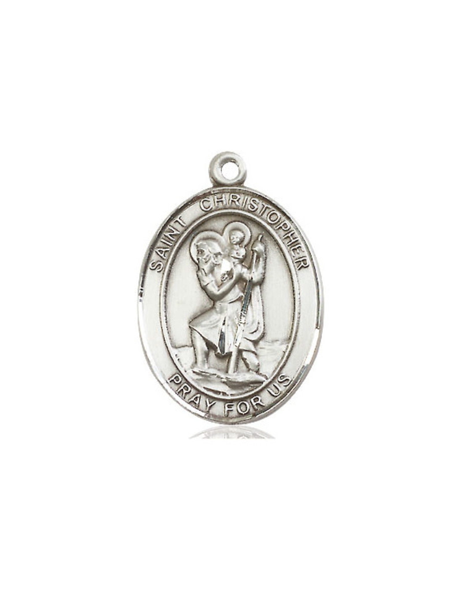 Bliss St. Christopher Oval Medal, Sterling Silver 7022SS