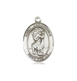 Bliss St. Christopher Medal - Oval, Sterling Silver (1")