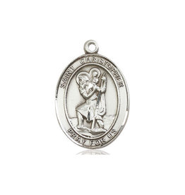 Bliss St. Christopher Oval Medal, Sterling Silver 7022SS